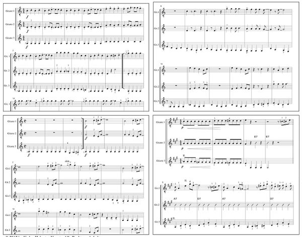Ratzkowski, Torsten: Let`s Fetz for 3 Guitars or Guitar ensemble sheet music sample