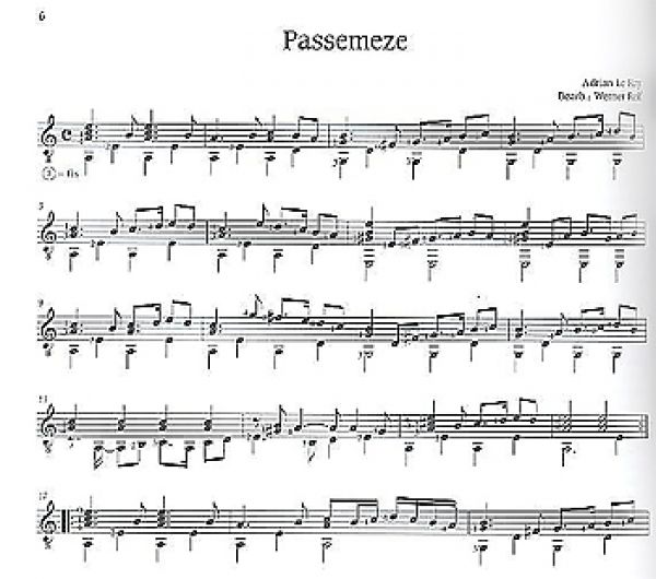 Reif, Werner: Lautenstücke der Renaissance Frankreich - Lute Pieces from the Renaissance France for guitar solo, notes sample