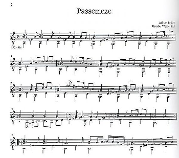 Reif, Werner: Lautenstücke der Renaissance Frankreich für Gitarre solo, Noten Beispiel