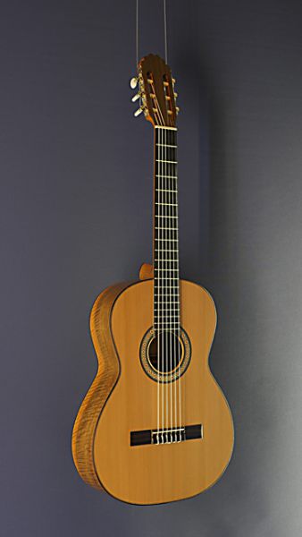 Klassische Gitarre Ricardo Moreno, Modell 3a Zeder, spanische Konzertgitarre mit massiver Zederdecke und Walnuss an Zargen und Boden