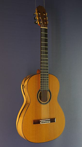 Ricardo Moreno C-E cedar, Spanish Guitar with solid cedar top and white ebony on back and sides, classical guitar