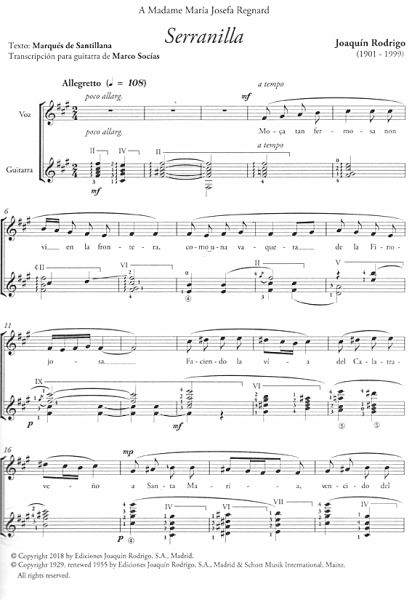 Rodrigo, Joaquin: Album para Canto y Guitarra, for Voice and Guitar, sheet music sample