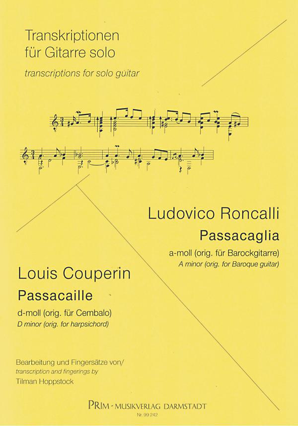 Roncalli, Ludovico and Couperin, Louis: Two Passacaglias for guitar solo, sheet music