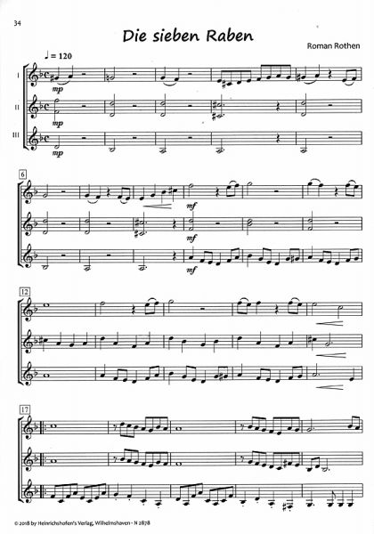 Rothen, Roman: Märchenhaftes -Fairy Tales for 3 Guitars, sheet music for guitar ensemble sample