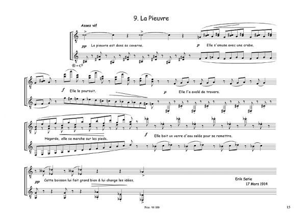 Satie, Erik: Sports & Divertissements for 2 guitars, sheet music sample