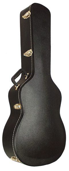 Gitarrenkoffer für Konzertgitarre, Farbe: schwarz, mit gewölbtem Deckel