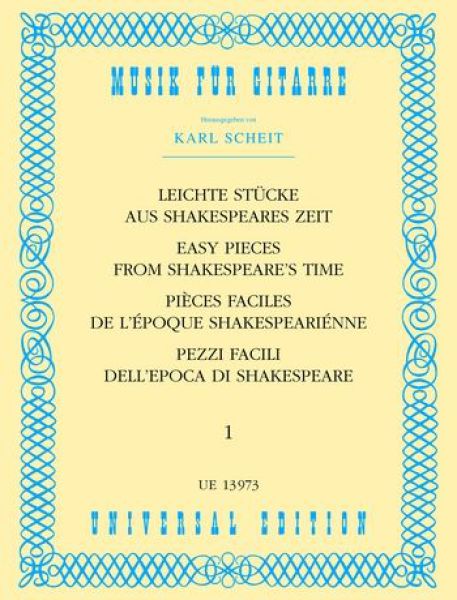 Scheit, Karl: Leichte Stücke aus Shakespeares Zeit Band 1, Noten für Gitarre solo