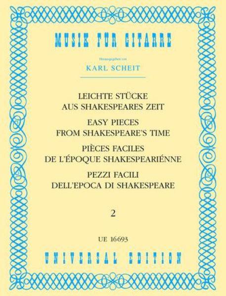 Scheit, Karl: Leichte Stücke aus Shakespeares Zeit Band 2, Renaissance Noten für Gitarre solo