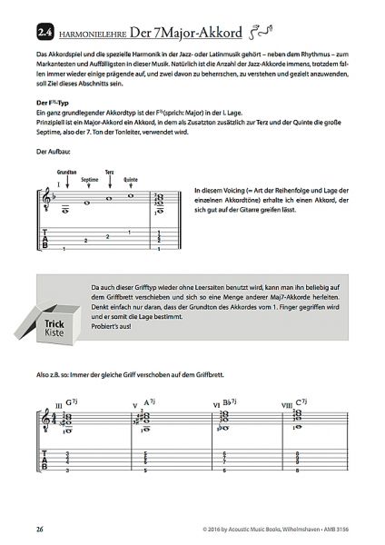 Schneider, Silvio: The Easy Way to Blue Bossa, Gitarrenworkshop zum Einstieg in die lateinamerikanische Musik, Noten Beispiel