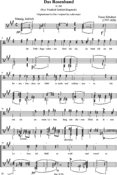 Schubert, Franz: 12 Lieder nach Texten von Schiller und Klopstock für Tenor und Gitarre - Lieder mit Gitarre Band 6, Noten Beispiel