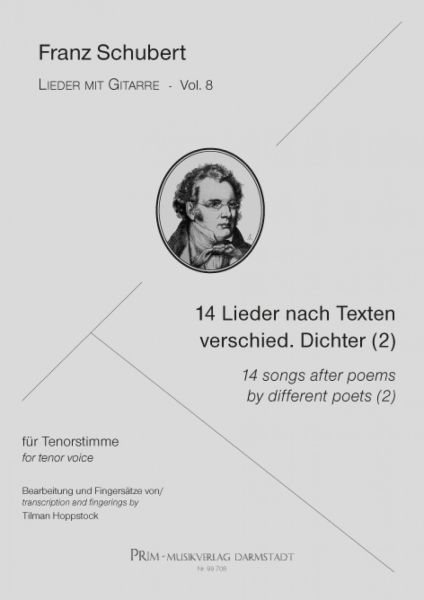 Schubert, Franz: 14 Lieder nach verschiedenen Dichtern (2) für Tenor und Gitarre - Lieder mit Gitarre Band 8, Noten