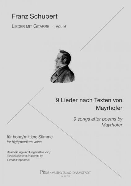 Schubert, Franz: 9 Songs after Poems by Mayrhofer for Voice and Guitar- Songs with Guitar Vol. 9, sheet music