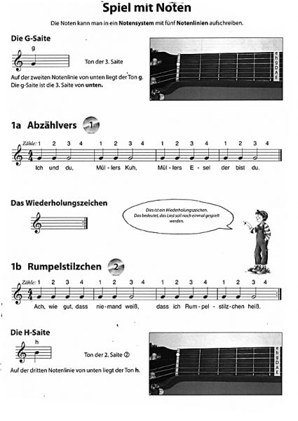 Schumann, Andreas: Gitarre spielen mit Lena und Tom Band 1, Gitarrenschule für Kinder Beispiel
