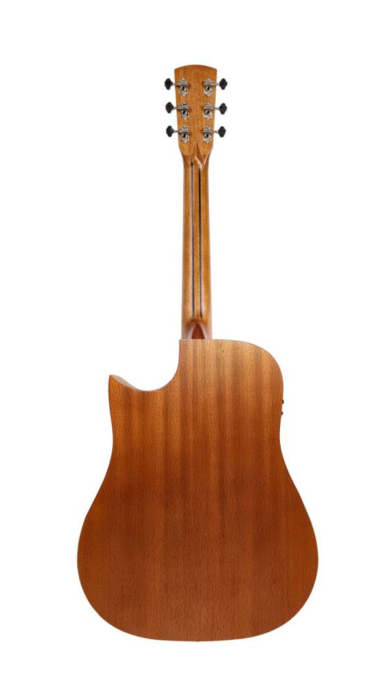 Shape D-323 MT CEB, Gitarre in Dreadnought-Form, mit massiver Zederndecke, Pickup und Armrest, Akustikgitarre Rückseite