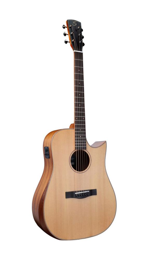 Shape D-323 MT CEB, Gitarre in Dreadnought-Form, mit massiver Zederndecke, Pickup und Armrest, Akustikgitarre