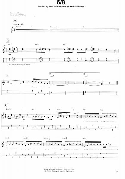 Shimabukuro, Jake: Nashvile Sessions for Ukulele solo, sheet music sample