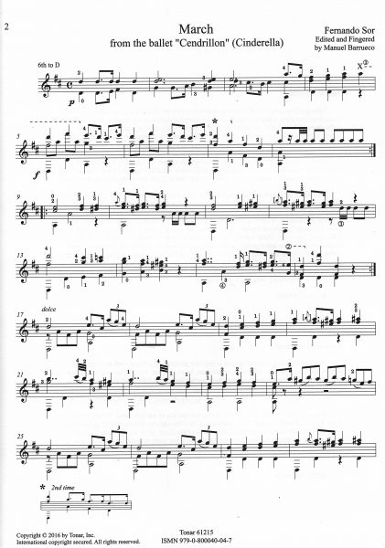 Sor, Fernando: Selected Works, arr. Manuel Barrueco, Guitar solo sheet music sample