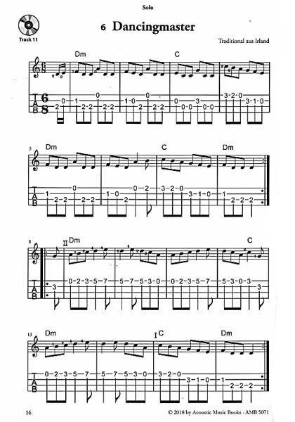 Steinbach, Patrick: Ukulele Melody Chord Concept, solo und Begleitung in Low G Stimmung, Noten und Tabulatur Beispiel