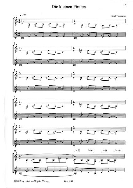 Tcheparov, Emil: Zoo Blues Vol. 1, easy pieces forr 1-2 guitars, sheet music sample