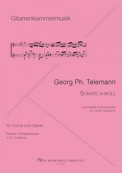 Telemann, Georg Philipp: Sonata a-minor for Violin (Mandolin, Flute) and Guitar, sheet music