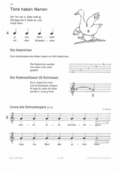 Teuchert, Heinz: Meine Gitarrenfibel Band 1, Gitarrenschule für Kinder Beispiel