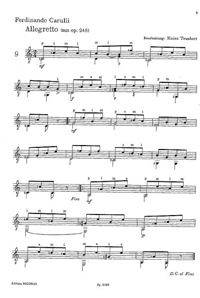 Teuchert, Heinz: Meister der Klassik, Meine ersten Gitarrenstücke Vol. 1, notes sample