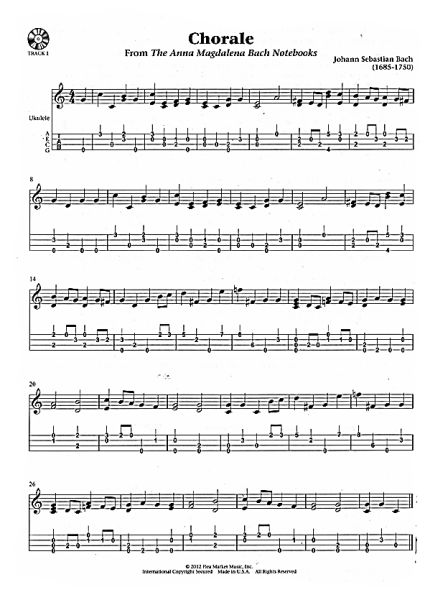 The Baroque Ukulele, solo pieces for the Uke, sheet music sample