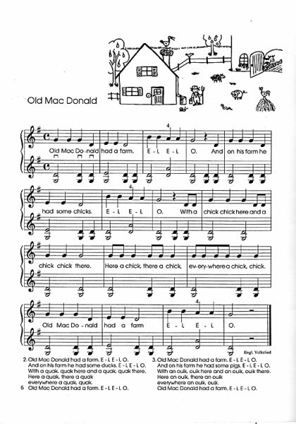 Thiergärtner, Carmen. Europäischer Liedergarten, Children`s Songs for 1-2 Mandolins, sheet music sample