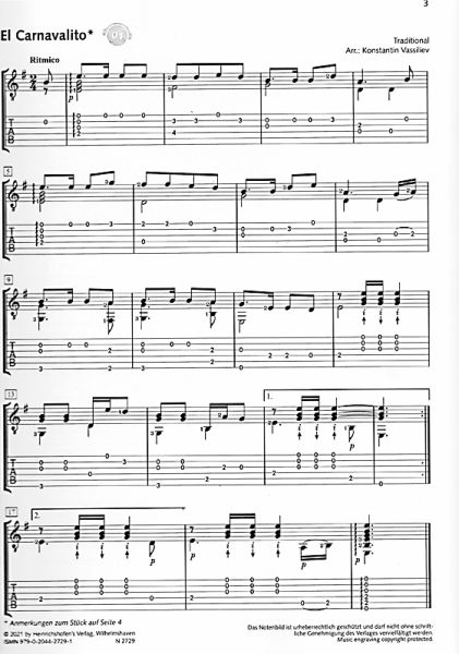 Vassiliev, Konstantin: La Guitarra Latinoamericana, sheet music for guitar solo sample