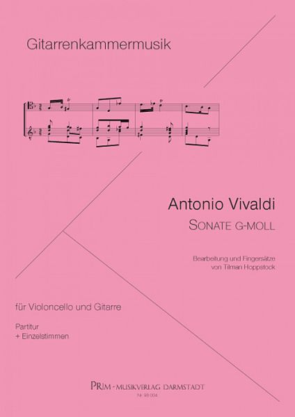Vivaldi, Antonio: Sonate g minor for Cello and Guitar, sheet music