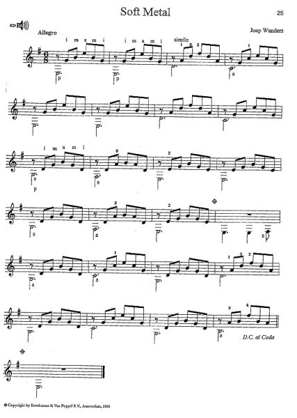 Wanders, Joep: Guitarra Tirando sheet music for guitar sample