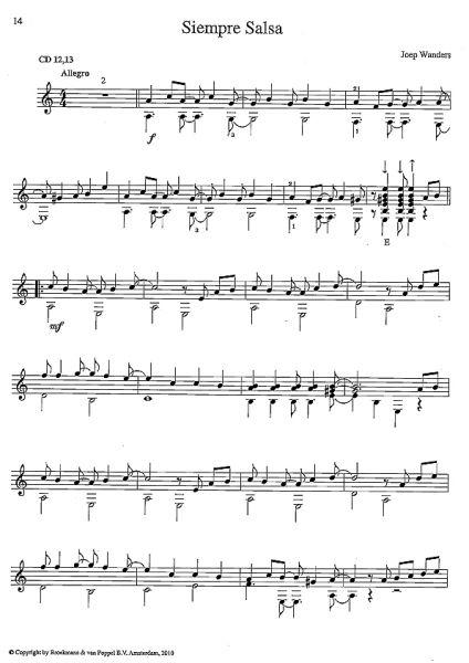 Wanders, Joep: Salsa, South American Pieces for Guitar solo, sheet music sample