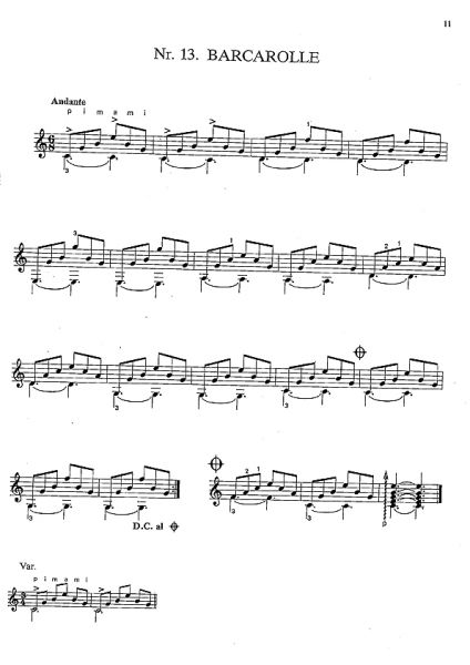 Wanders, Joep: Three of a Kind, leichte bis mittelschwere Gitarrenstücke, Etüden, Noten Beispiel