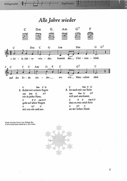 Das Weihnachtsliederbuch  - The Christmas carol book for old and young XXL for vocals and guitar, song book sample