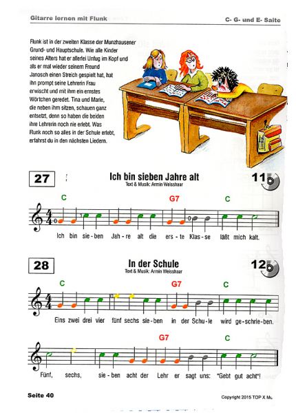 Weisshaar, Armin: Gitarre lernen mit Flunk - Gitarrenschule für Kinder, Beispielseite
