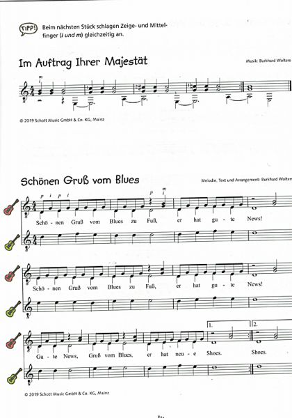 Wolters, Burkhard: Alles Gitarre Band 2, Gitarrenschule für Kinder (+ online Audio) Beispiel