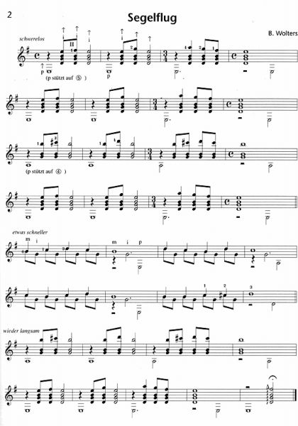 Wolters, Burkhard Buck: Segelflug - for guitar solo, sheet music sample