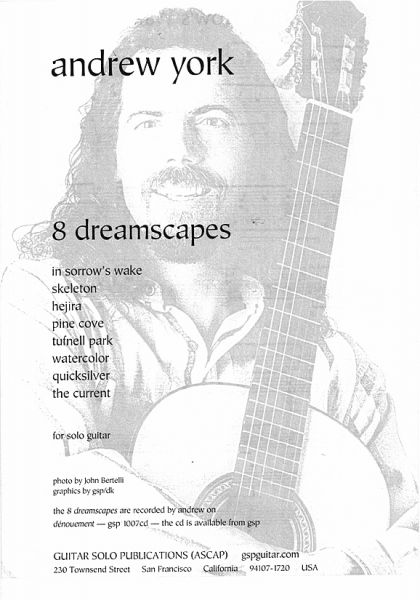 York, Andrew: 8 Dreamscapes für Gitarre solo, Noten Inhalt